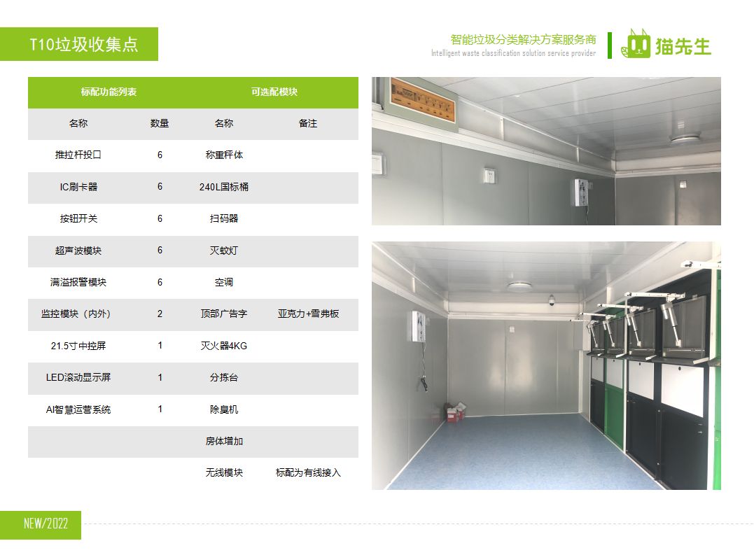 貓先生智能垃圾分類房，定時(shí)定點(diǎn)垃圾收集站 ，垃圾房功能配置